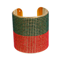 Load image into Gallery viewer, Designer Red and Green 2.5 inch Cuff
