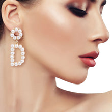 Load image into Gallery viewer, Cream Dangling D Earrings
