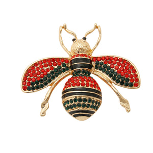 Rhinestone Bee Brooch Pin